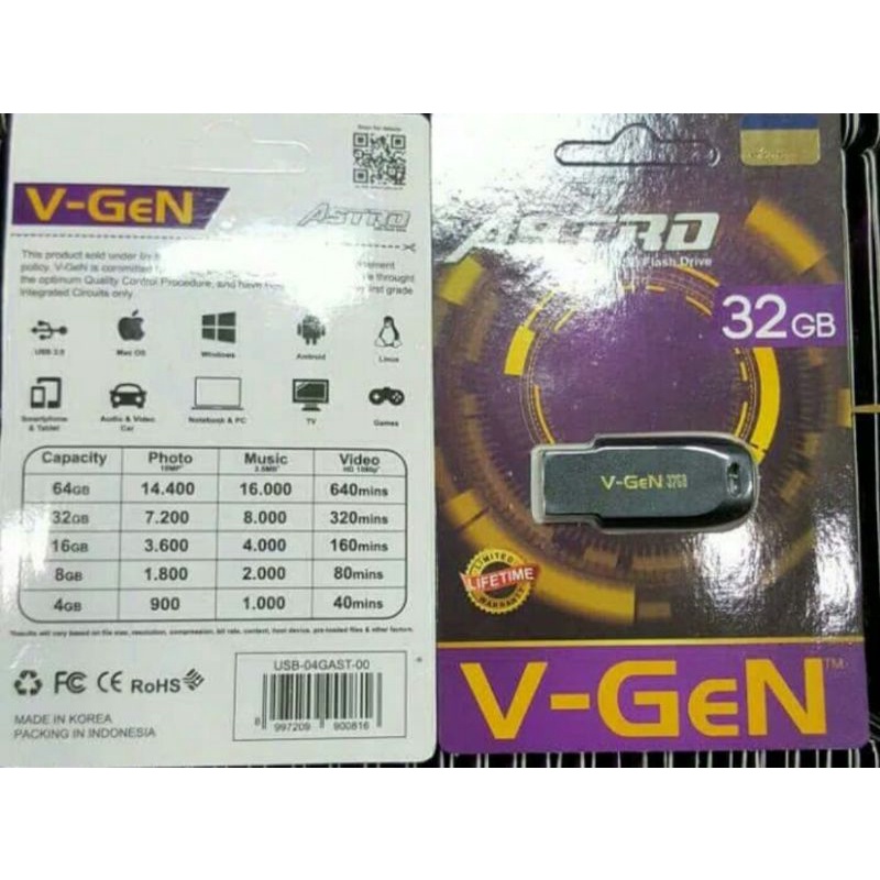 Flashdisk VGen 32 GB USB Astro V-Gen 32GB Garansi Seumur Hidup