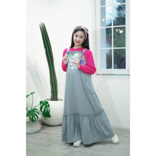 Gamis Longdress Aeeraqu / Gamis kaos anak / Gamis remaja