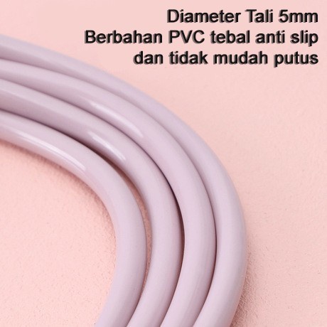 Lompat Tali Skipping Impor Bahan PVC PP panjang tali 3m Warna Pink