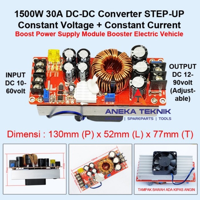 1500W 30A Dc-Dc Converter Step Up Constant Voltage & Current Booster