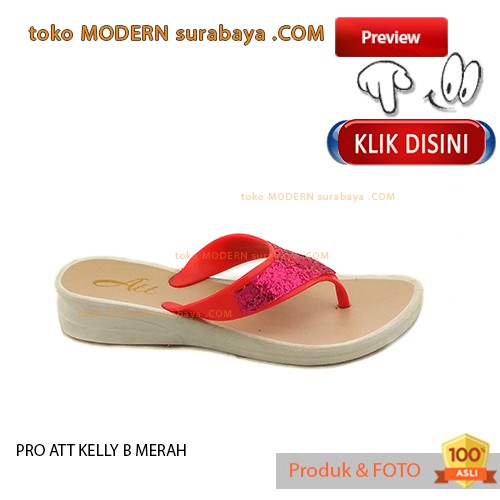 PRO ATT KELLY B MERAH sendal wanita jepit karet casual flip flop