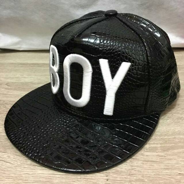 Topi Snapback unisex wanita / pria kpop BOY import korea cewe cowo - BLACK