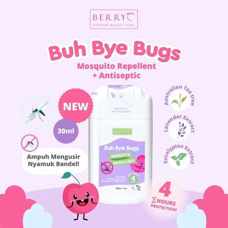 BERRYC Buh Bye Bugs Mosquito Repellent Pocket 30ml / Spray Anti Nyamuk