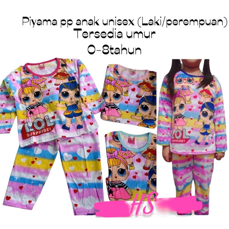 PIYAMA PP ANAK RAINBOW REALPICT/STELAN ANAK SANTAI/SET ANAK ANAK