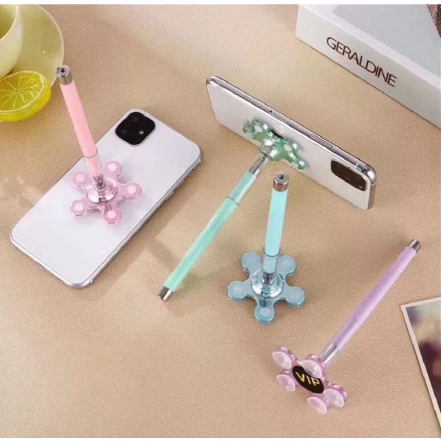 [MH] Stand Holder Pulpen Handphone Bunga 2 in 1