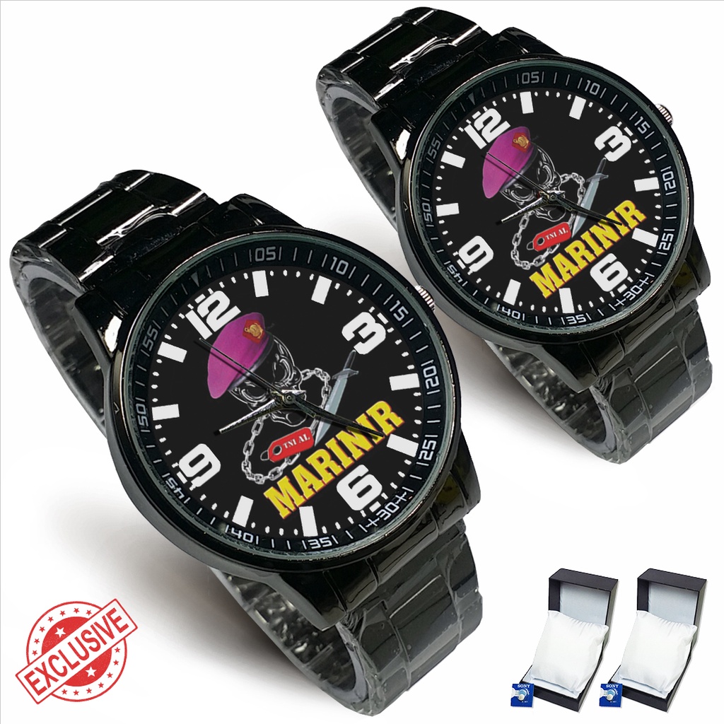 Jam Tangan Rantai Couple MARINIR AL (Limited Edition)