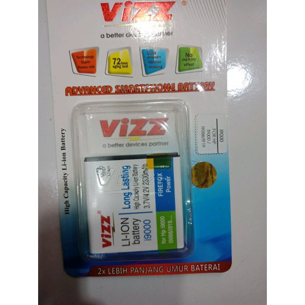 Battery Baterai Vizz Samsung Galaxy S1 i9000 Double Power Ori