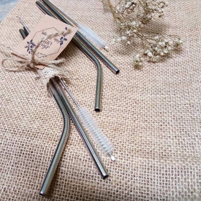 Souvenir spuvenir sedotan stainless set stainless straw set