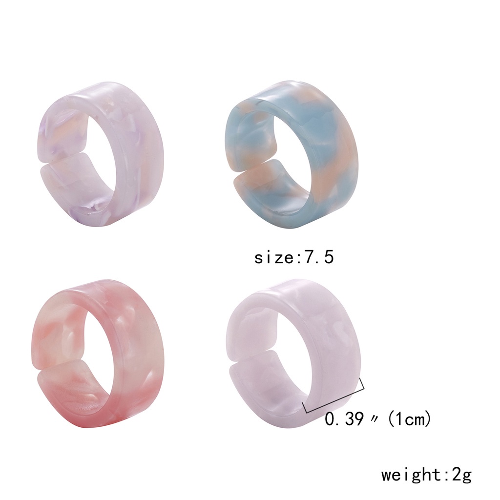 Cincin Model Terbuka Dapat Disesuaikan Bahan Resin Gaya Korea Untuk Pria Dan Wanita