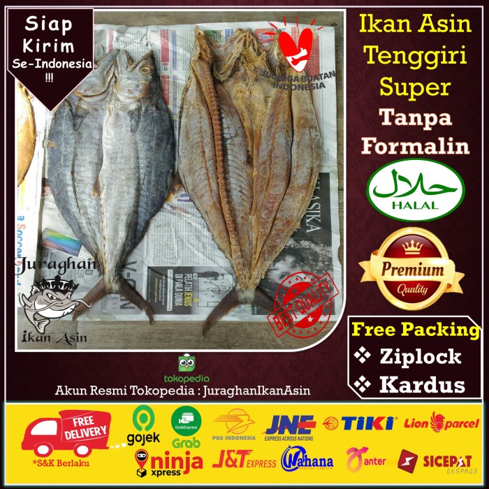 

Ikan Asin Tenggiri Kering TerEnak Kualitas Export di Tangerang 500 Gr