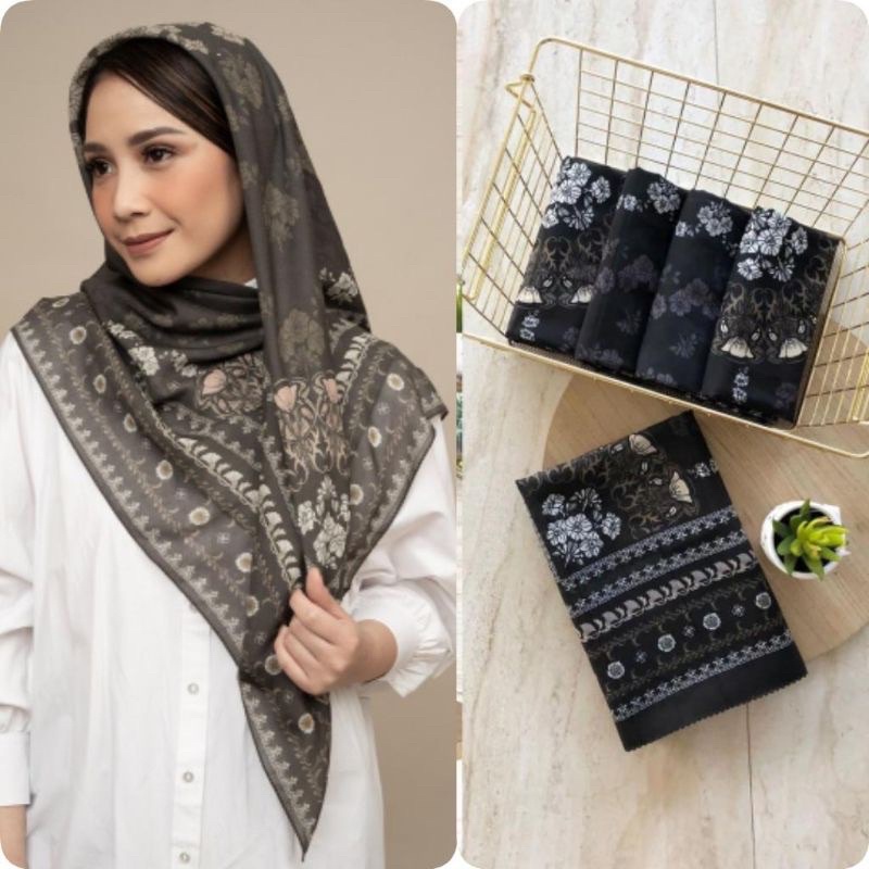 Hijab Voal Motif SLAVINA /Hijab segiempat motif terbaru/Hijab segiempat jumbo/Hijab segiempat voal p