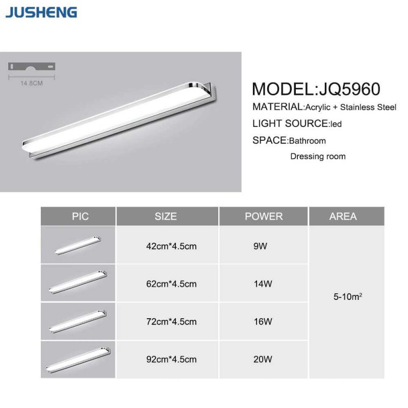 Lampu LED Cermin Rias Hias Dinding Studio Foto Linear Wall Light