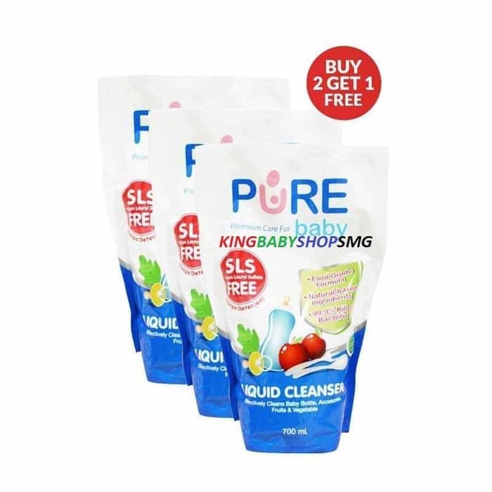 PureBB Pure baby Liquid Cleanser 700ml Buy 2Get1 Free 700ml Pure Baby Pembersih Botol