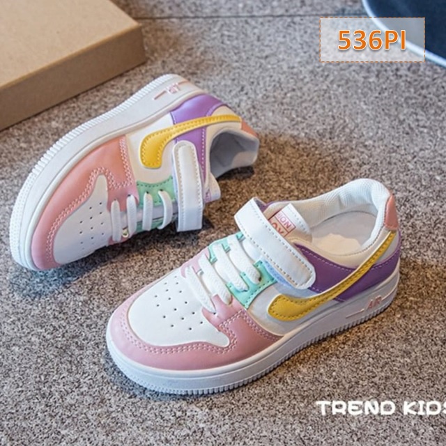 Sepatu Sneakers Anak OXN Cewek Cowok Abu Tosca Pink (536)