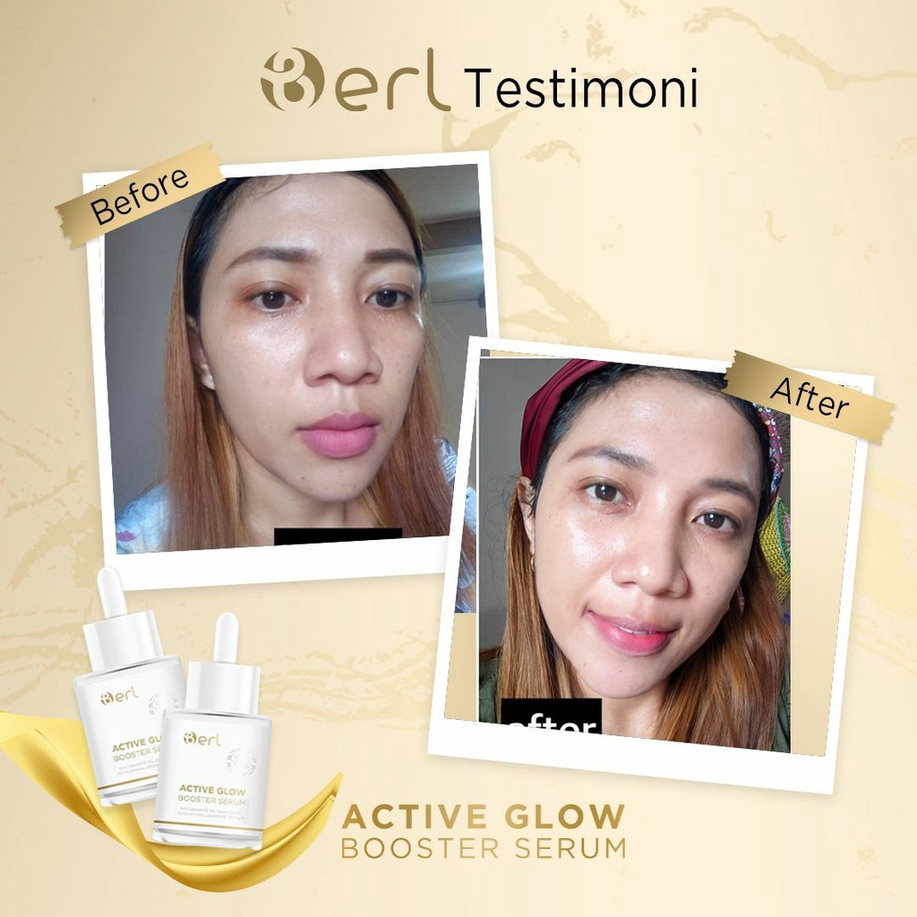 B ERL Active Glow Booster Serum | B ERL Cosmetics Pre Serum | Memperkuat Skin Barrier | Mencerahkan &amp; Melembabkan Kulit