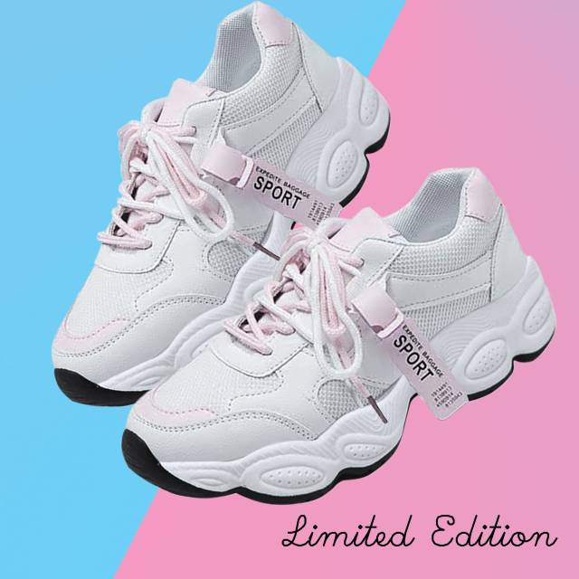 Sepatu wanita T BAO JINTU  Putih pink hitam (MURAH)