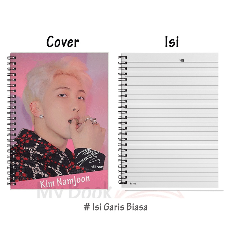 Ruled Notebook Diary Agenda Buku Catatan Bergaris A5 Kpop BTS 50 Lembar B07-RM #2
