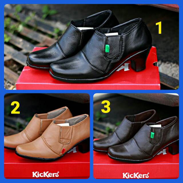 Sepatu wanita kickers kulit original - boots - pentofel - casual - kantor - terbaru - keren - import