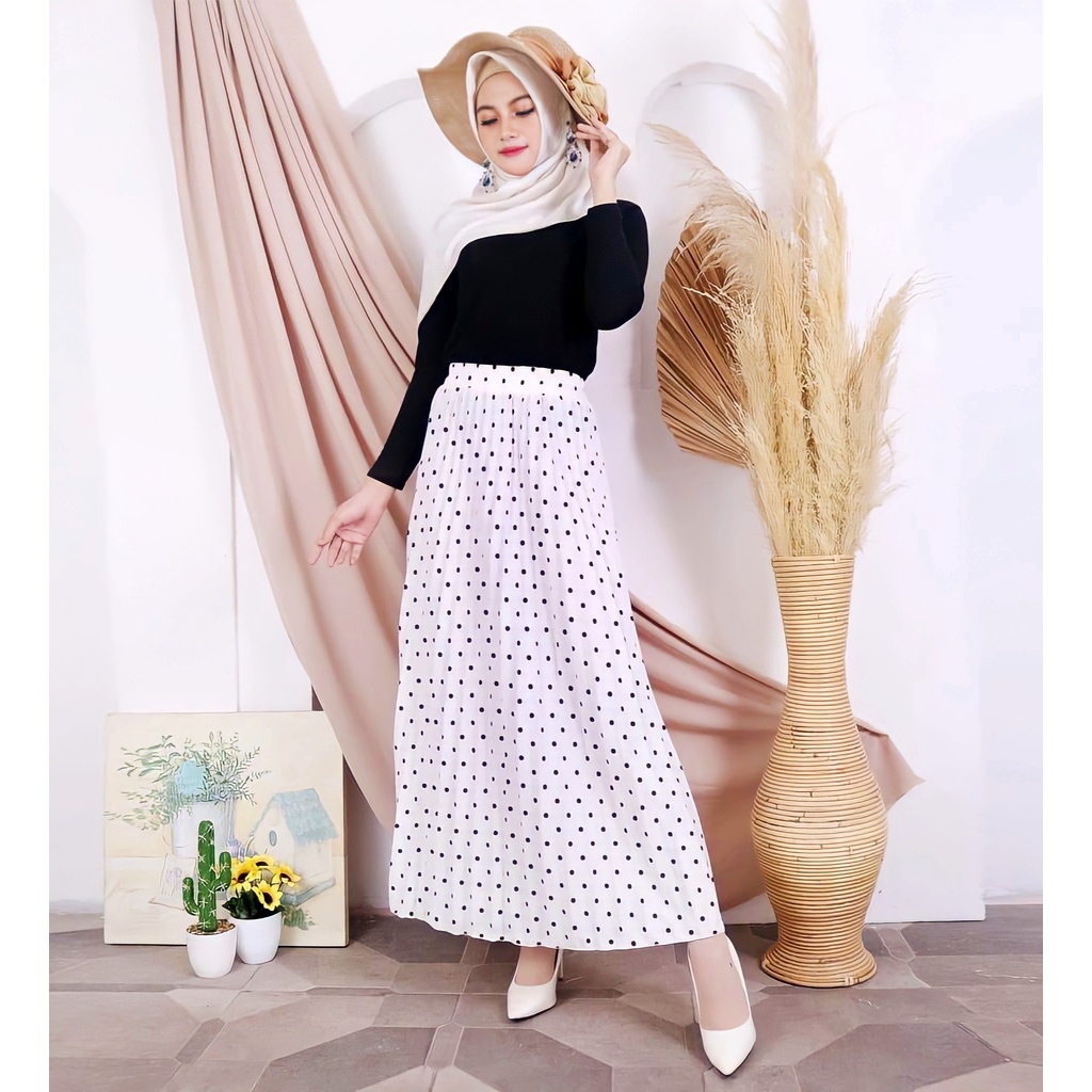 DAISY ROK PLISKET BUNGA PREMIUM / LILY DAILY ROK PANJANG MUSLIM / ROK MAYUNG