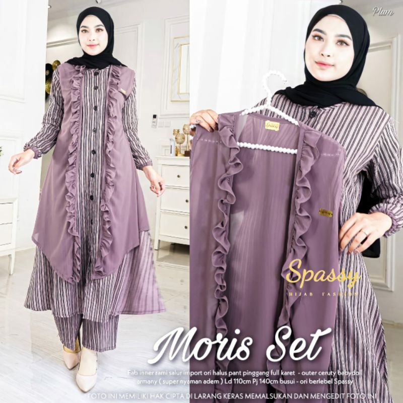 [[ BISA COD ]] TIDAK ORI UANG KEMBALI - ORI BERLABEL SPASSY - MORIS SET | GAMIS SPASSY ORI