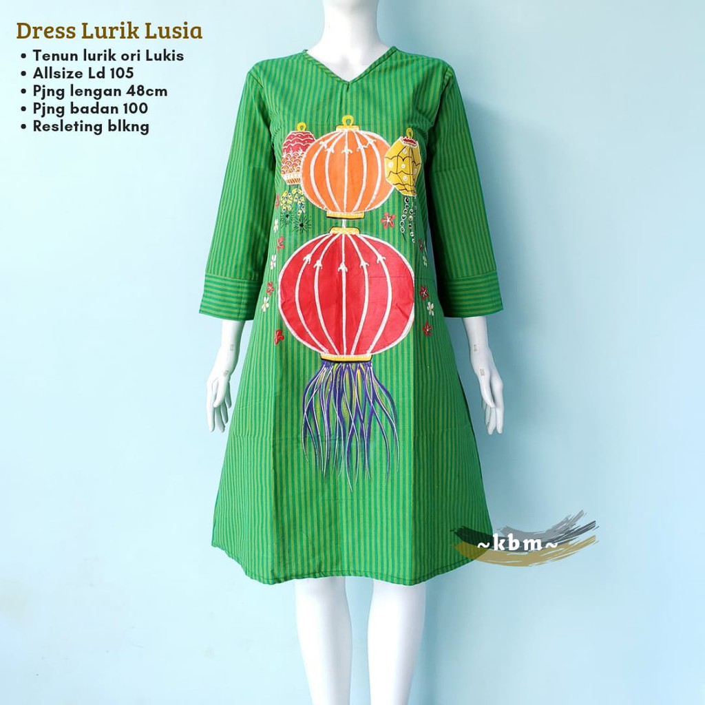 Dress lurik lusia lukis ori lurik dan lukis