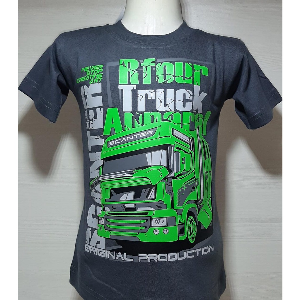 PROMO/OBRAL KILAT/Baju kaos truck anak Kaos truck oleng Kaos truck mania Kaos truck cotton sablon plastisol Kaos truk warna pink terbaru kaos truk oleng anak kaos rfour original