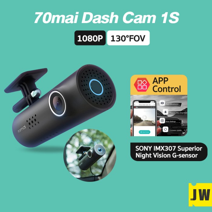 70mai Smart Dash Cam 1S 1080P Recorder Auto Voice Control Car Camera - 70mai 1S, Camera Only