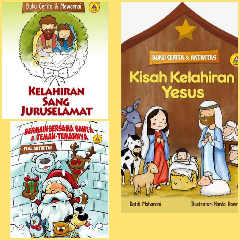 Buku Cerita Aktivitas Dan Mewarnai Tema Natal Anak Kristen Shopee Indonesia