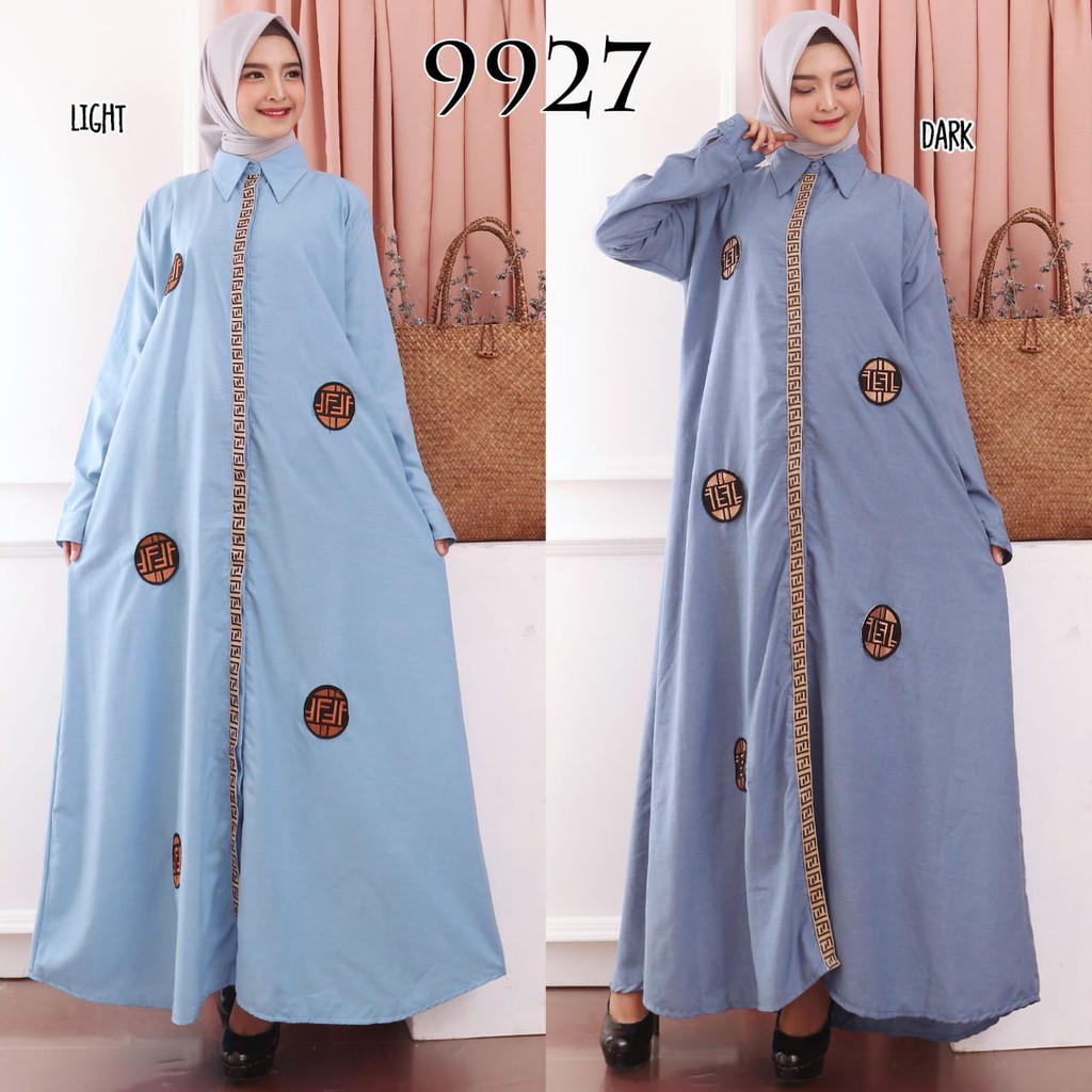 Baju Gamis Wanita Gamis Katun Supernova Remaja Gamis Busui Aplikasi Bordir 6L LD 120cm 9927