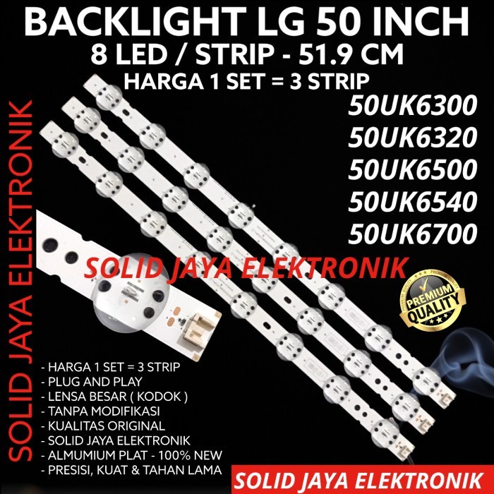 BACKLIGHT LED LG 50 INC 50UK6300 50UK6320 50UK6500 50UK6540 50UK6700 LAMPU BL TV 8K 6V KODOK MATA BESAR 50UK 50INC 50INCH 50IN LAMPU BL TV LG