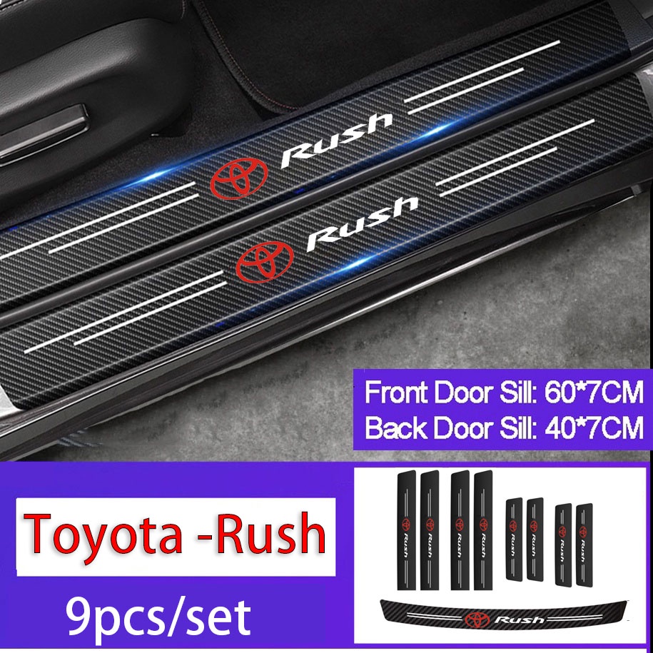 Stiker Pelindung Goresan Pintu Mobil Bahan Kulit carbon fiber Tebal Untuk Toyota Rush