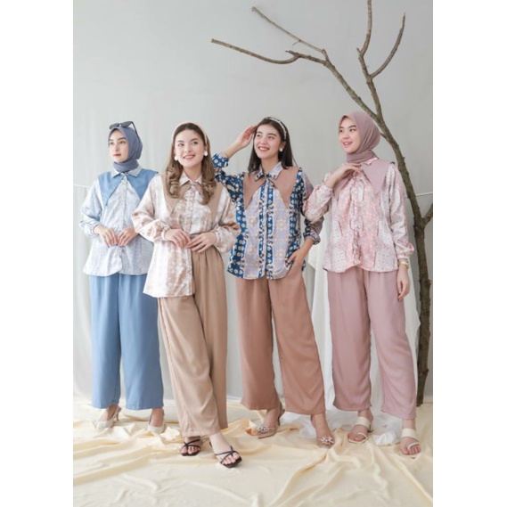 VRIDA ONE SET Trend fashion terbaru ootd hijab kekinian pakaian wanita hijabers setelan 2 in 1 setce