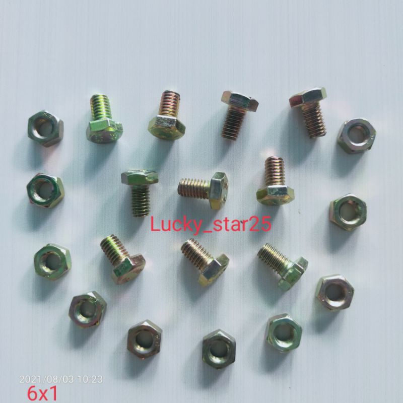 Baut 10 + Mur 6mm x 1cm @ 10 Pcs