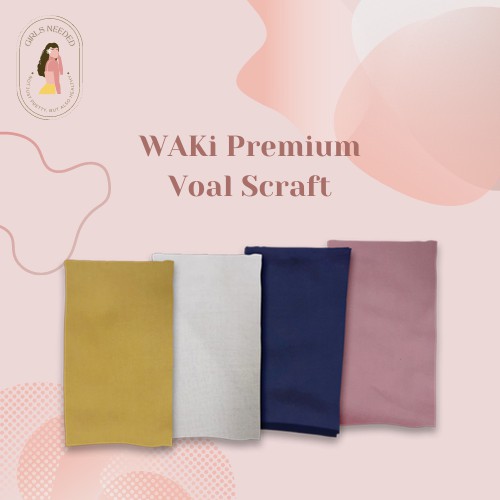 WAKI PREMIUM VOAL SCRAFT - KERUDUNG HIJAB POLOS WAKI