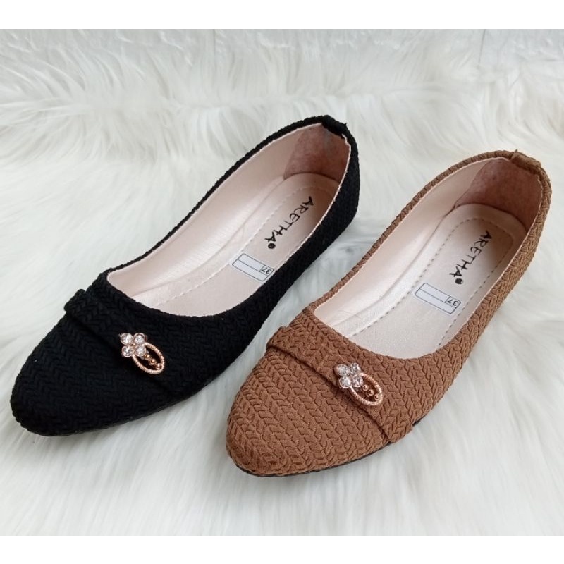 Sepatu Wanita Kekinian Flat Shoes Terbaru Balet Sol Karet Dixie