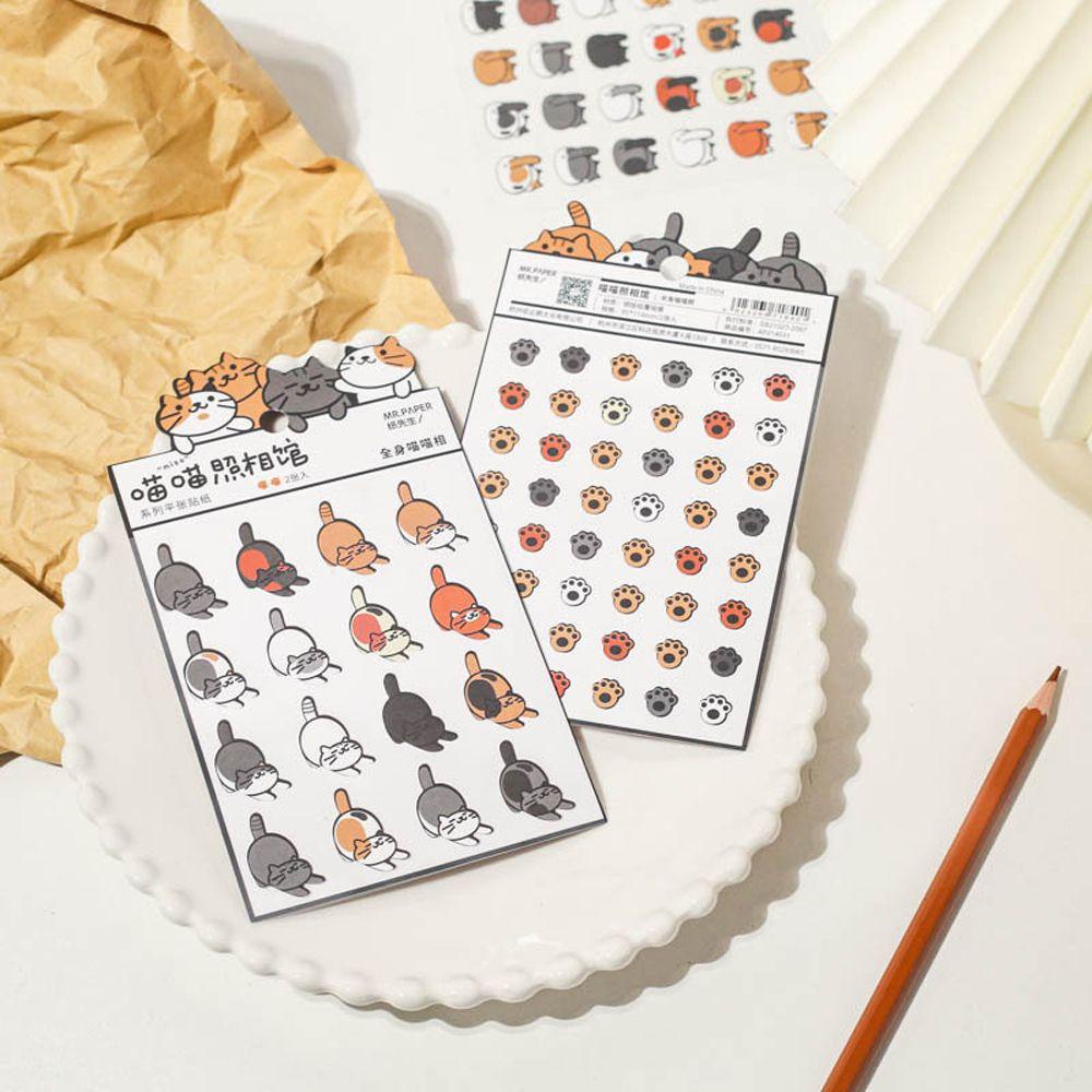 Mxbeauty Basic Stiker Stationery Sticker Kreativitas DIY Scrapbooking Meow Foto Studio Seri Handbook Idol Card Decor Bahan Sticker