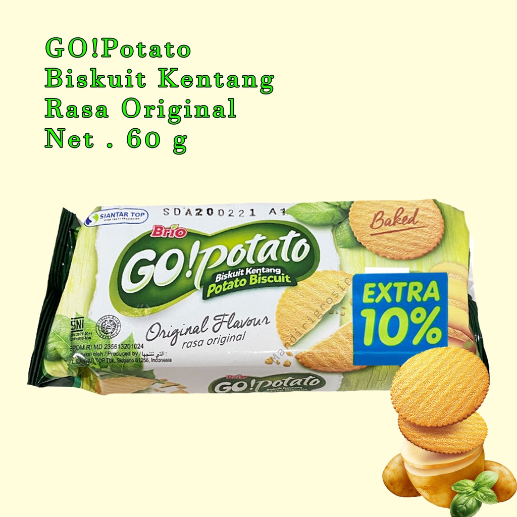 GO!Potato Biskuit Kentang / Rasa Original / 60g