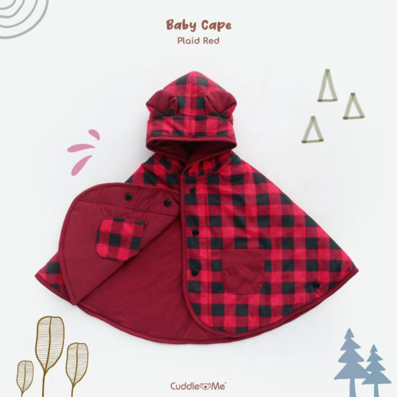 Jaket Anak CuddleMe BabyCape | Mantel Bayi Balita Cuddle Me Baby Cape | Grosir Cuddle Me BabyCape-Plaid Red