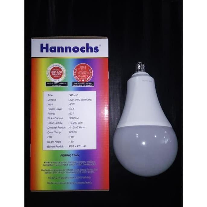 Hannochs Sonic Led Bulb 40Vwatt - Bola Lampu Bohlam Led 40 Watt - Sni