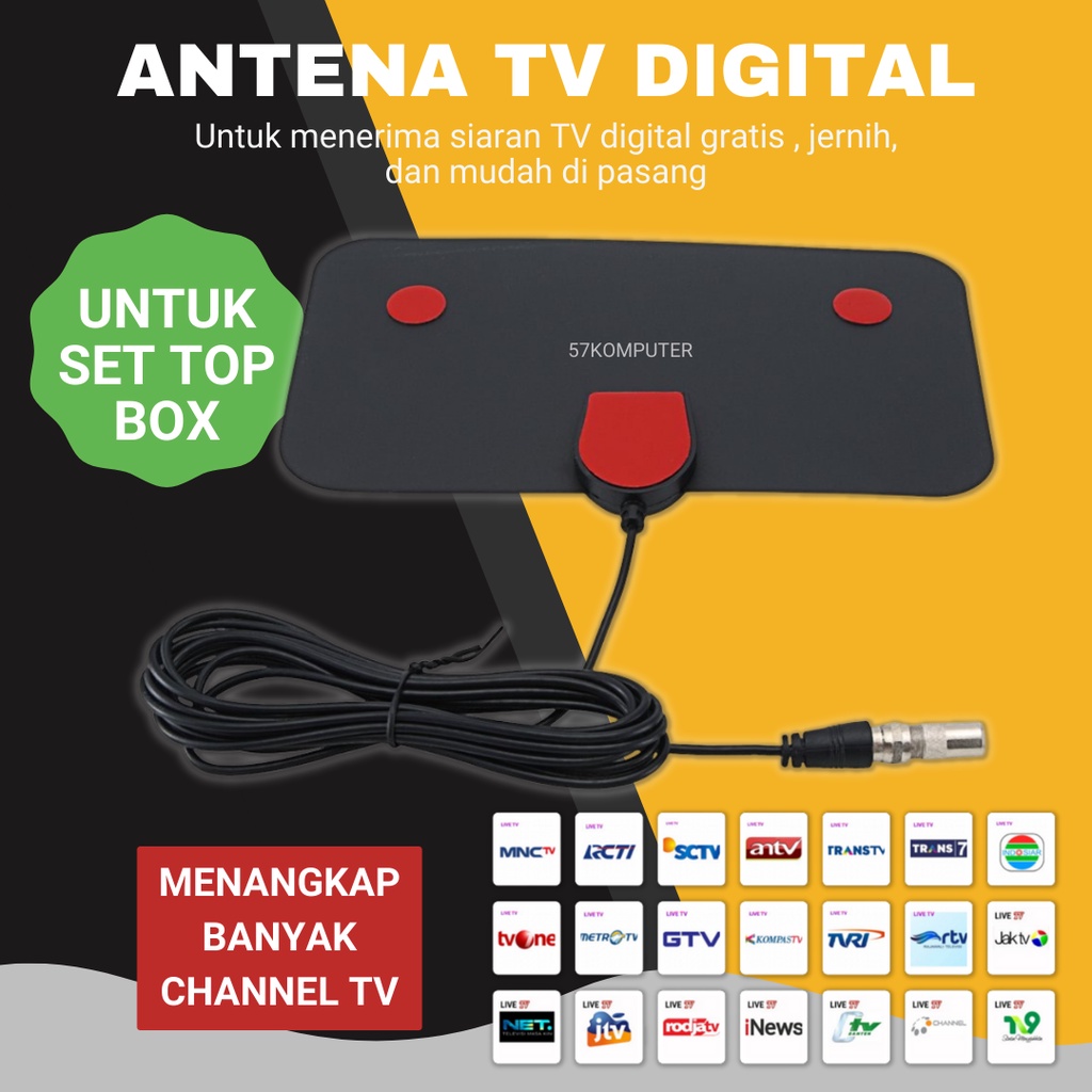 Antena TV Digital DVB-T2 4K High Gain 25dB - TFL-D139 Gambar Jernih