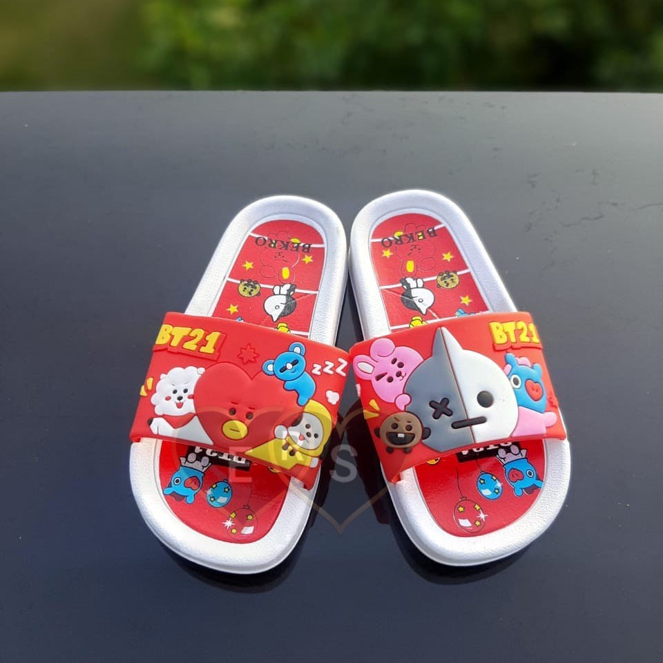 TOKOERS B08 Sandal Anak Import Perempuan Umur 2 3 4 5 6 7 8 tahun - Bekro Karakter BT21