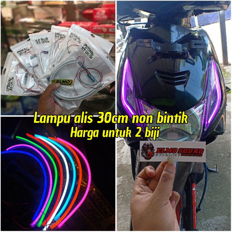 Lampu alis 30cm 15cm 20cm sein scoopy 60cm non bintik ungu pink hijau merah biru putih isi 2 pcs/2 b