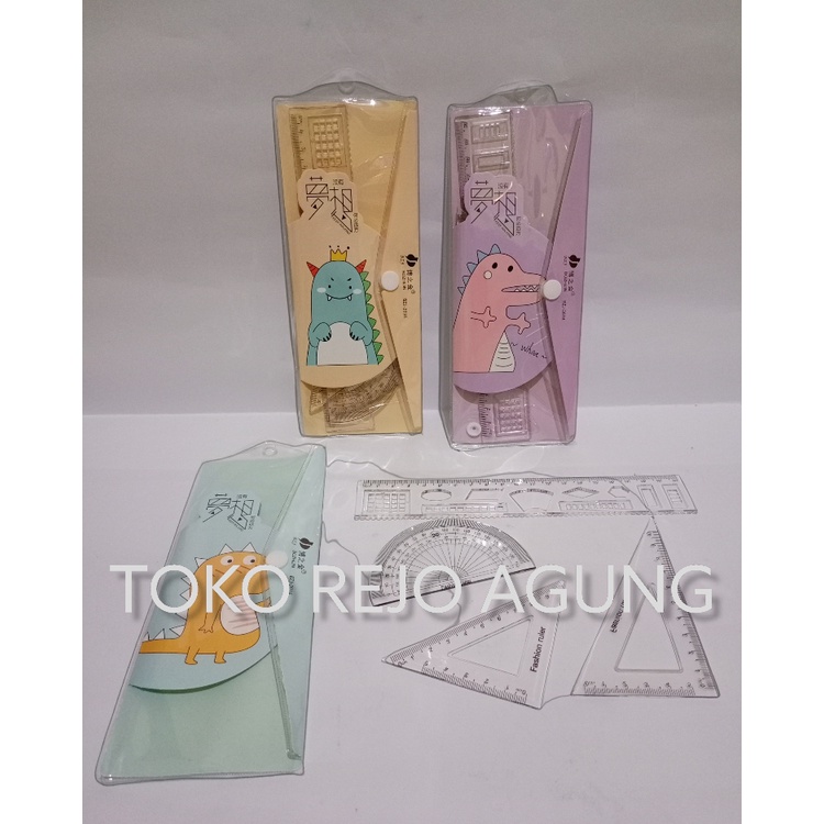 

SATU SET ( 4 PENGGARIS ) Penggaris Set Tebal Lucu Dompet Kancing 20Cm