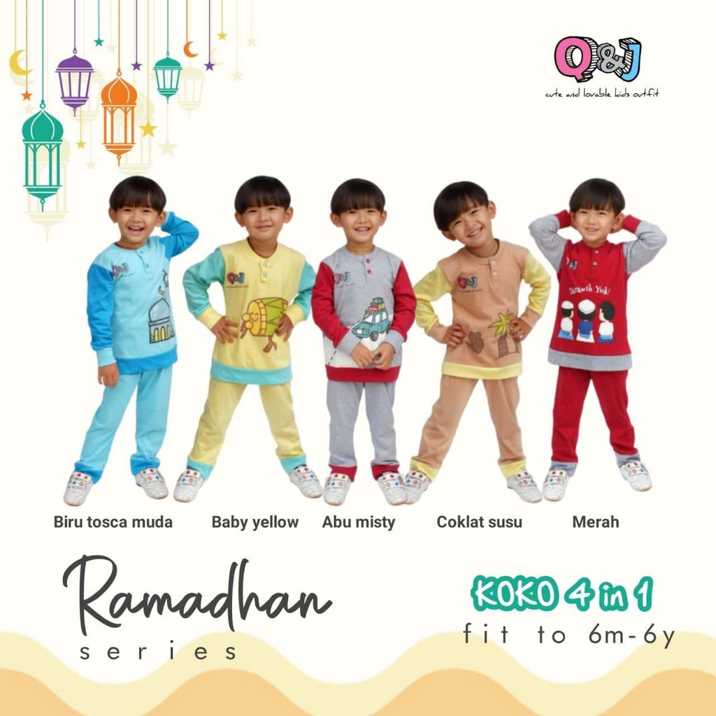 Koko Anak Laki Laki Koko Anak by QNJ 2-6 Tahun Pakaian Muslim Anak Laki Laki Koko Anak Berkualitas K