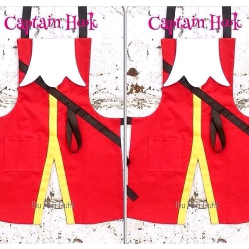 Apron Captain Hook Peterpan Dewasa &amp; Anak Celemek Kostum Disney Princess