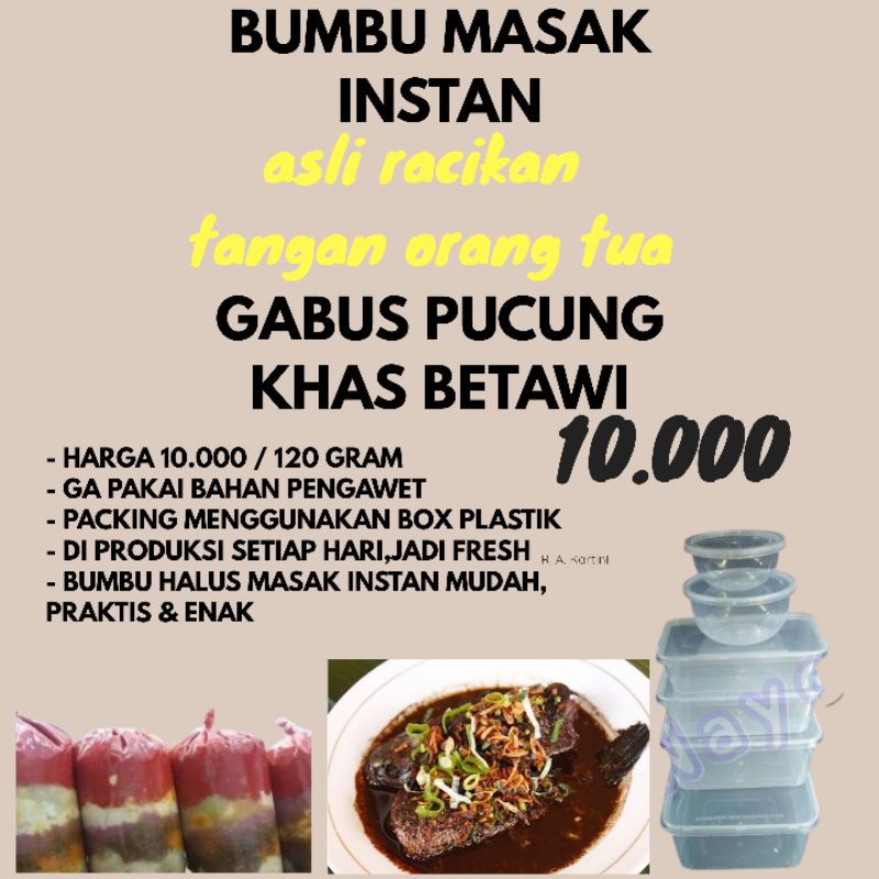 

BUMBU GABUS PUCUNG KHAS BETAWI - BUMBU MASAK INSTAN MUDAH PRAKTIS ENAK