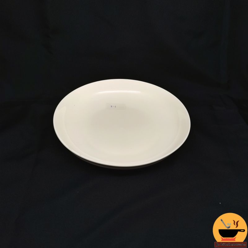 Piring mangkok keramik salad diameter 18 cm serbaguna putih polos  SET 3 PCS 2-1