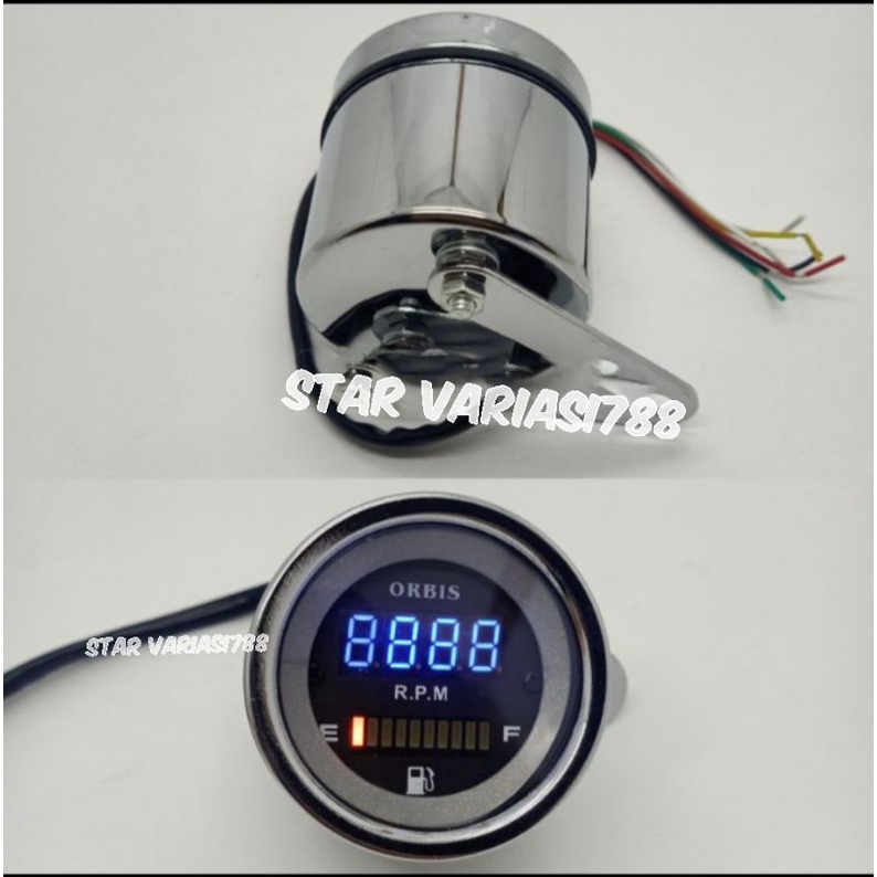 Speedometer spido LED digital pengukur 2 in 1 Rpm bensin