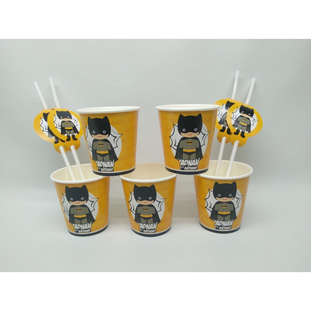 gelas kertas batman  / paper cup batman / gelas kertas custom batman / paper cup custom batman kids