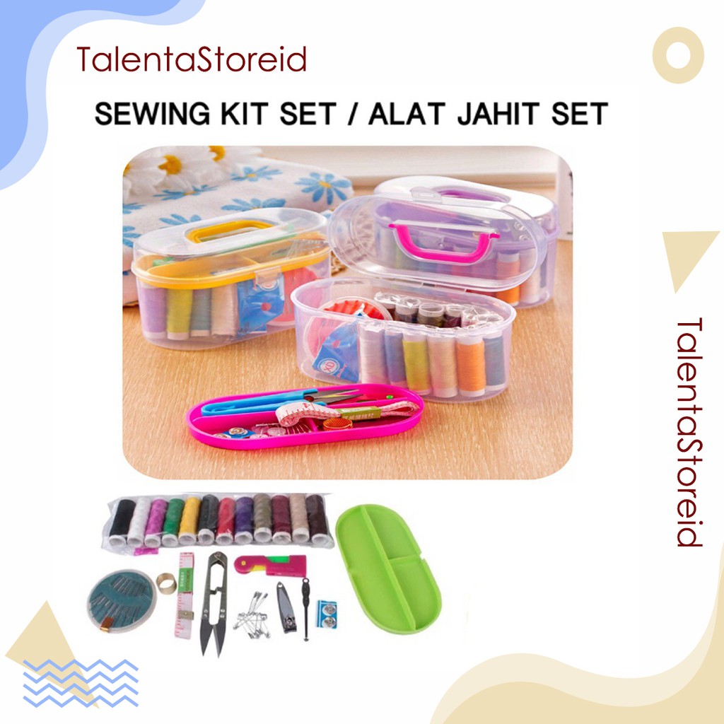 ALAT JAHIT SET LENGKAP ALAT JAHIT SEWING BOX / SET ALAT JAHIT MURAH ISI 12 ROL BENANG